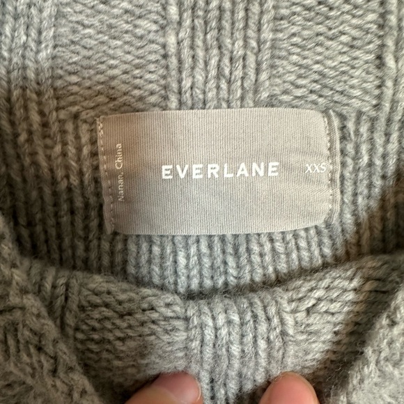 Everlane The Cable Mockneck Gray Wool Sweater Size XXS - Picture 4 of 6